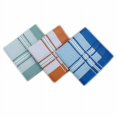 thumbnail image 2 of Pañuelos de algodón 100 % surtidos para hombre de Yjmei, paquete de 6, colores teñidos variados con bordes de rayas de satén, 2 of 5