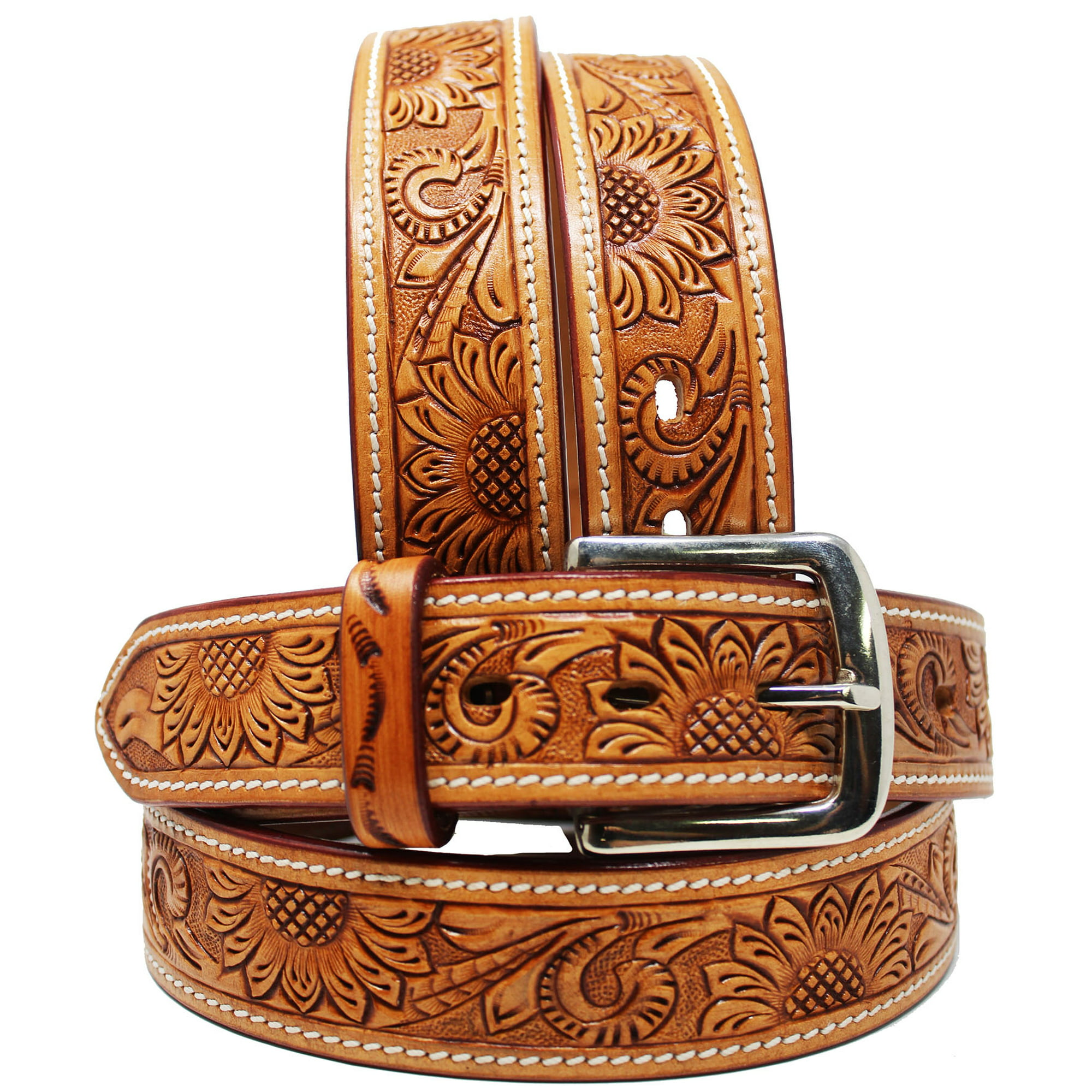 RAWHYD Western Leather Belt - Mens Western Belt - Cowboy Belts for Men,  Waist Size - 30, Belt Size - 32
