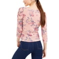 thumbnail image 2 of Crave Fame Juniors' Ruched Floral Top Pink Size Medium, 2 of 2