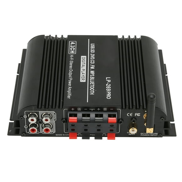 Stereo Audio Amplifier, B luetooth 5.0 Power Amplifier 4.1CH Lossless Multi Playback Amp Receiver System with Remote Control, Audio Receiver Sound Speaker Amplifer