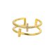 thumbnail image 1 of Anillos de cuentas de doble bola lisas de acero inoxidable para mujer, anillos de pareja de boda geométricos de Color dorado abierto, regalo de joyería estética Tan Jianjun  unisex, 1 of 2