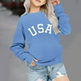 thumbnail image 2 of Fancifize Girl's Cute USA Print Sweatshirt Long Sleeve Crew Neck Pullover Tops T-Shirt Little/Big Girls Casual Drop Shoulder Shirt 1-12 Years, 2 of 7