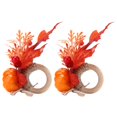 thumbnail image 1 of 2Pcs Innovative Napkin Holder Simulation Napkin Ring for Halloween Thanksgiving Home DecorationMaple Pumpkin, 1 of 5