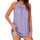 thumbnail image 1 of Playeras,Blusas y Tops,Ropa para Mujer Camisetas Sin Mangas Para Adolescentes Blusa de verano sin mangas con cuello para mujer, informal, plisada, sin mangas, con (Purple, L), 1 of 6