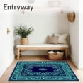 thumbnail image 3 of ODIKA 8'x10' Machine Washable Non-Slip Area Rug, Ethereal Paisley Enchanted Garden Mystical Wonderland High Traffic Rug with Pad, Blue, 529437, 3 of 8