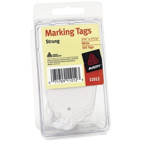 Order Tags - Avery White Marking Tags, Strung, 2-3/4