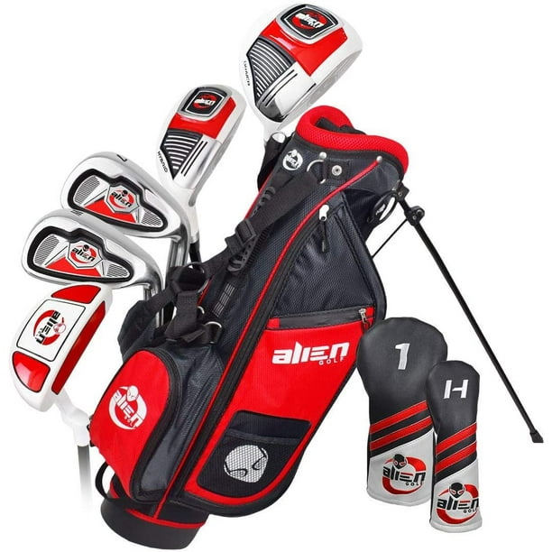 NEW Left Handed Alien Junior 8 Piece Golf Set Ages 912 Red / Black