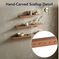 thumbnail image 2 of American Art Decor Walnut Scallop Floating Wall Shelf Set of 3, Wood Picture Ledge Shelves with Lip, Shabby Chic Decorative Wall Shelves for Nursery, Gallery, Bathroom & Living Room Decor, 2 of 7