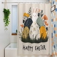 thumbnail image 3 of Easter Eggs Shower Curtain Set, Waterproof Shower Curtains for Bathroom, Rabbit Spring Botanical Wildflowers Bunny Beige Washable Fabric Bath Curtain for Bathtub Decoration with Hooks 66x72 Inches, 3 of 9