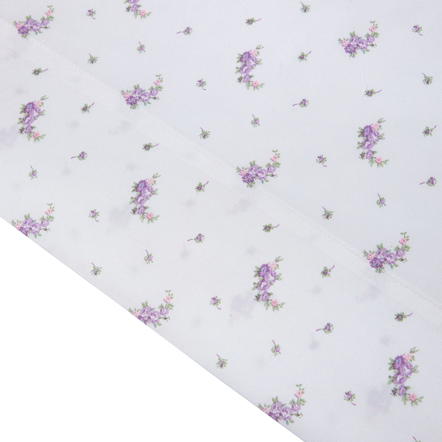 Simply Shabby Chic Lavender Calico Floral 4-Piece Soft Washed Microfiber Sheet Set, Queen