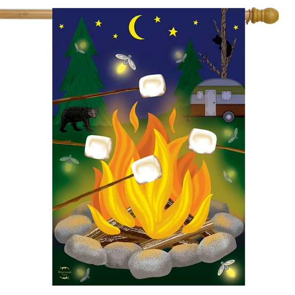 Briarwood Lane Campfire S'mores Summer House Flag
