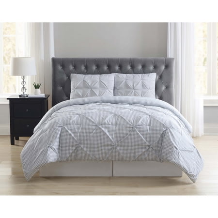 Gingham Twin Duvet Cover - Truly Soft Everyday Gingham Pleat Gray Twin Duvet Set