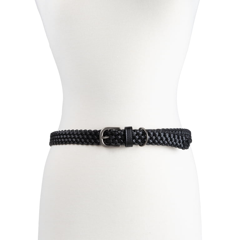 Time and Tru Women's Braided Faux Leather Belt, Black photo 4
