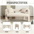 thumbnail image 4 of Loveseat Sofa, Love Seat Couches Sofa Chair, Accent Sofa Couch Living Room Chair Leisure Reading Chairs for Office Living Room Bedroom Balcony, Beige, 4 of 8