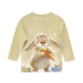 thumbnail image 4 of Blusas y camisas de manga larga con cuello redondo para niños con estampado de día de Pascua, manga 3/4/cuello redondo tres cuartos, camisa inferior y superior para niños, parte superior de poliéster, 4 of 5