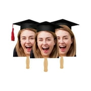 Graduation 2025 Face on a Stick, Big Head Cutout Graduation, Fat Heads on Stick with Photo Fans Cardboard Cutouts, 8, 12, 18, 24, 30, 34in Tall Graduation Class Party Memorial, Graduates Gifts 2 pcs