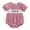 Red, variant on Baby Girl Cute Embroidery Smocked Bubble Romper Plaid Short Puff Sleeve Ruffle Gingham Summer Jumpsuits Red
