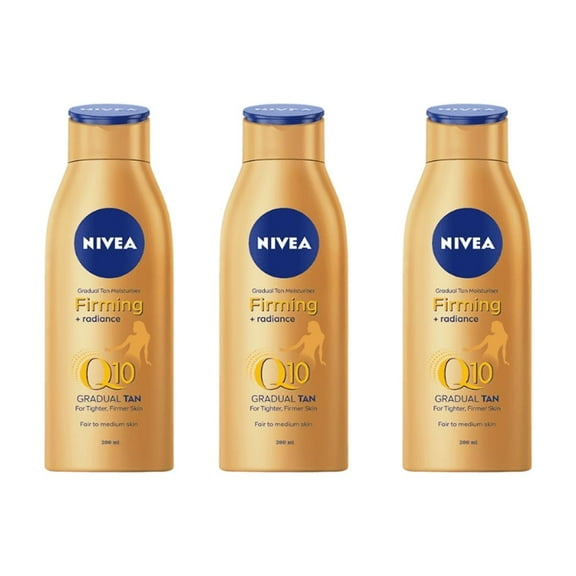 Nivea Q10 Gradual Tan Body Moisturiser Fair to Medium 200ml / 6.8 fl oz - 3 Pack