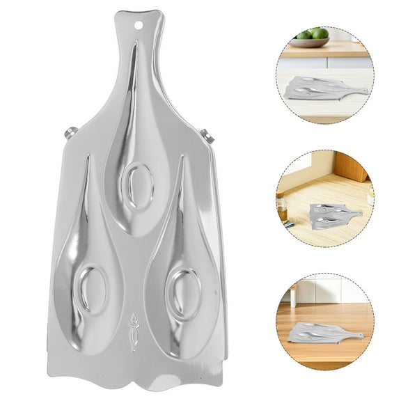 Raindrops Stainless Steel Spoon Rest Holder for Kitchen Stove Top Counter with Tray