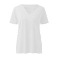 thumbnail image 3 of yunLCZ Women Shirts Womens Solid Color T Shirts V Neck Summer Short Sleeve Tops Tees Women's Cap Sleeve Tank Tops, 3 of 3
