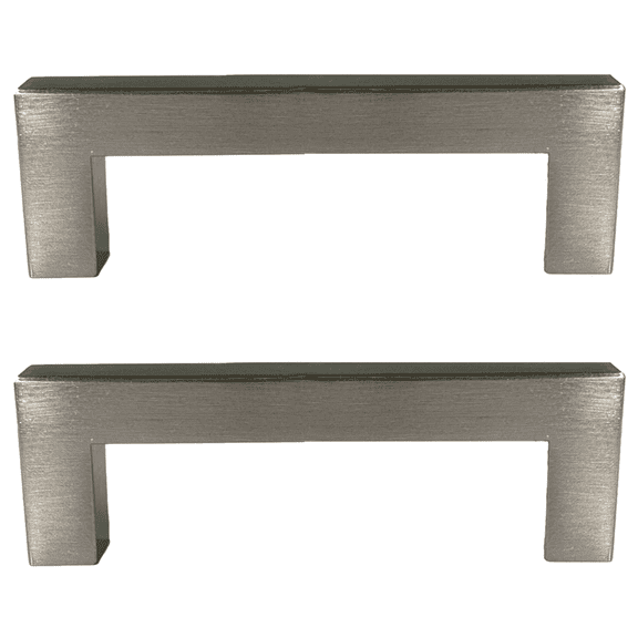 Mainstays Brushed Nickel Square Pull 3" (76mm) Center-to-Center, Aluminum, 2 Pack