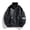 Black, variant on Men's Oversized Faux Leather Bomber Jacket Stand Collar Snap Button Dual Chest Pocket Elastic Rib Cuff Hem Vintage Windproof Moto Outerwear Coat Coffee L