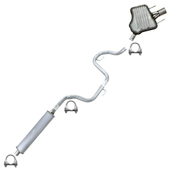 Stainless Steel Exhaust Resonator Pipe & Rear Muffler Fits 2005-2008 & 2010-2011 Saab 9-3 2.0L - Direct Fit