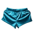 thumbnail image 2 of KHONTS Men's Satin Silk Boxers Shorts Low Rise Pajama Bottoms Silky Sleep Briefs Underpants Blue L, 2 of 5