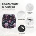 thumbnail image 4 of Balery Roses Flowers Pattern Women's Running Shorts with Liner 2 Pockets Elastic Workout Athletic Gym Yoga Shorts-Small, 4 of 7