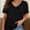 Black, variant on Womens Short Sleeve V Neck Dolman Tops with Side Shirring Loose Fit Shirts