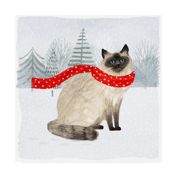 Trademark Fine Art 'Christmas Cats And Dogs III' Canvas Art by Victoria Borges