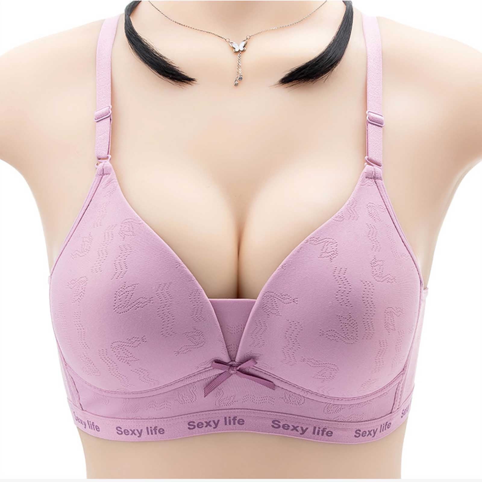 Bigersell Full-Coverage Wirefree Bra Bra and Panty Set Padded