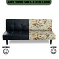 thumbnail image 4 of Yuyamidu Rose Print Futon Cover Armless Sofa Covers Washable Stretch Futon Couch Cover with Elastic Edge Easy to Install Rv Jackknife Sofa Covers Gift for Holiday, 4 of 8