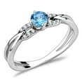 thumbnail image 1 of Alamode DA116-9 Bague en Acier Inoxydable Poli pour Femmes avec Grade AAA CZ en Bleu Mer - Taille 9, 1 of 1