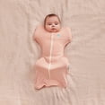 thumbnail image 3 of Love to Dream Swaddle Up LITE Cotton 0.2 TOG Baby Sleep Sack, Arms Up Design, Twin Zipper, Newborn 5-8.5 lbs, Blush Pink, 3 of 6