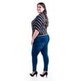 thumbnail image 3 of Blusa de rayas con nudo Roman Fashion /Tallas Extras, 1000 (Negro rayas) negro 42, 3 of 5