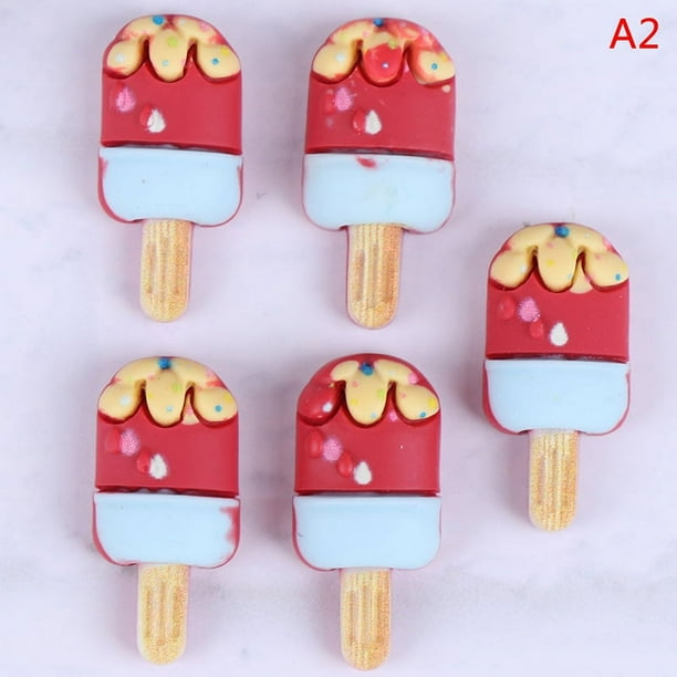 Tazas de helado, cucharas, lindas mini casas de muñecas, juguetes en miniatura, barra, bricolaje, paletas de helado, simulación de comida para muñecas, accesorios