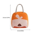 thumbnail image 2 of Naiovety Bolsa de almuerzo Caja de bolso de aislamiento portátil Bolsas de comida Contenedor aislado Almacenamiento duradero Mango de dibujos Organizadores de utensilios de cocina Rojo naranja, 2 of 6