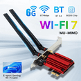 thumbnail image 2 of WiFi 7 BE200 PCIE WiFi Adapter for Bluetooth 5.4 Tri-Band 2.4G/5G/6GHz 8774Mbps BE200NGW Wireless Network Adapter Win11, 2 of 8