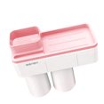 thumbnail image 4 of Worallymy Taza de adsorción para cepillo de dientes, soporte para pasta de dientes, baño familiar, estante para cepillos de dientes para teléfono sin perforaciones, rosa, 2 tazas Worallymy JD735800516, 4 of 7