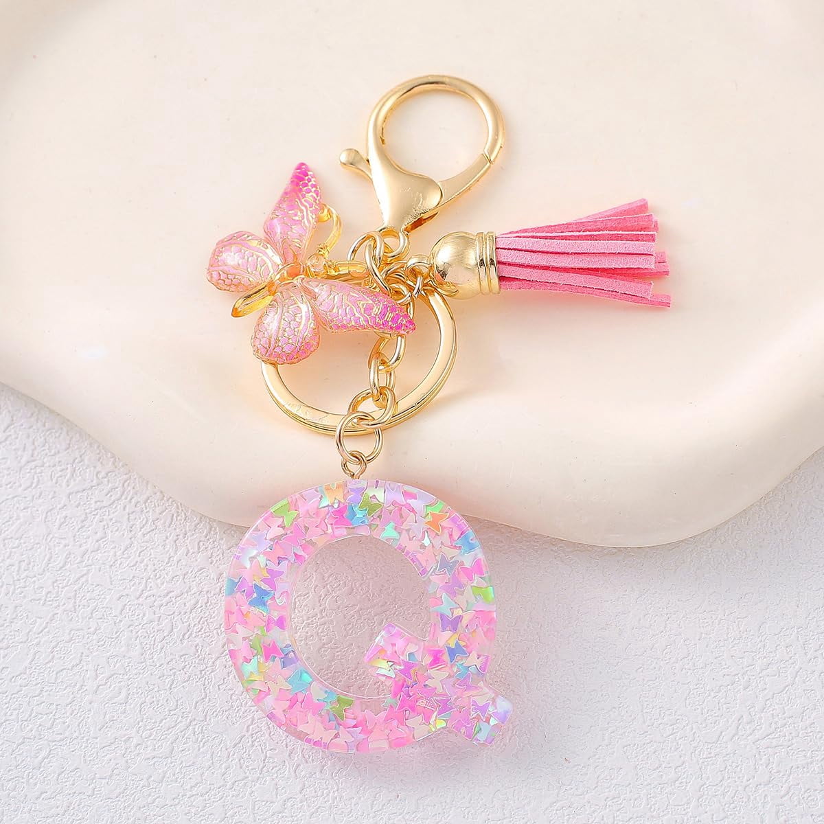Letter A-Z Keychain for Women Key Ring for Purse Handbag Car Keys