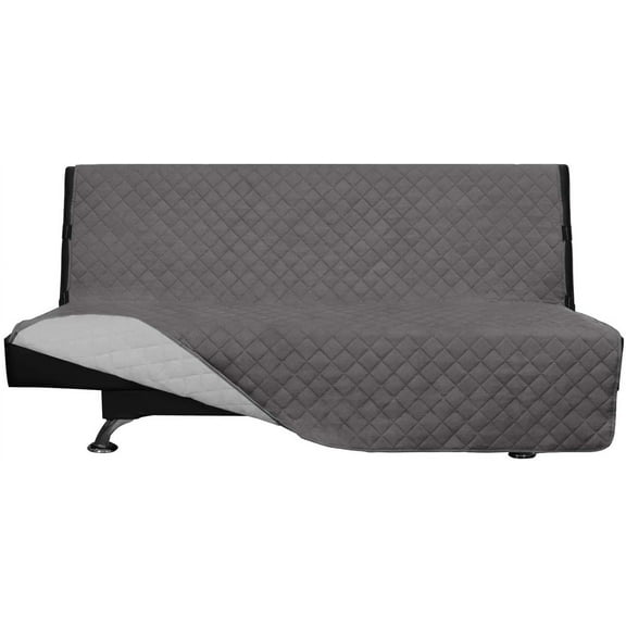 Easy-Going Futon Reversible Sofa Slipcover Water Resistant Couch Cover(Futon, Gray/Light Gray)