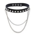 thumbnail image 1 of Jinsinto Punk Goth Métal Pointe Clouté Lien en Cuir Collier Choker Collier Gothique Rivet Point Choker, 1 of 5