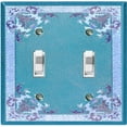 thumbnail image 1 of Metal Light Switch Plate Cover Elegant Antique Floral Tile Frame Teal FLW080, 1 of 13