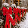 thumbnail image 5 of Pakyozj 2 Pcs Red Christmas Bows Outdoor Decorations - 16”x24”Large Christmas Tree Topper Bow, Velvet Wreath Bow with Glitter Gold Edge for Xmas Home Front Door Decor, 5 of 7