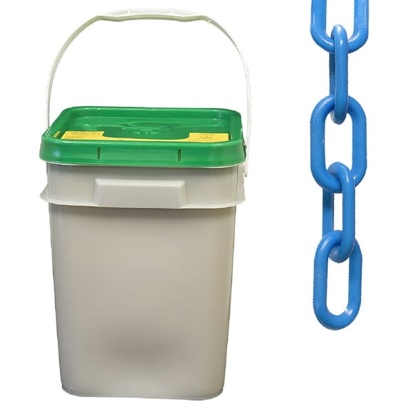 1.5 Inch x 300 Feet Sky Blue Plastic Safety Chain Pail