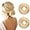 Straight-#60 Platinum Blonde, variant on Real Hair Bun Hair Pieces 100% Human Hair Messy Bun Up Do Scrunchies With Elastic Rubber Band Elegant Chignons Donot Ponytail Scrunchy Topknot Hairpiece For Women 1PC 23g #02 Dark Brown