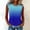 Blue, variant on Denim Patch Round‑Neck Sleeveless Tunic Waffle Texture Contrast Stitch Lightweight Breathable Soft Relaxed Fit Casual Pullover Top Versatile For Summer Layering Beach Brunch Travel, Summer Top