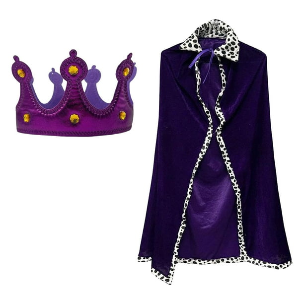 Disfraz real para niños, túnica real y corona, disfraz de príncipe, accesorios para fiestas temáticas navideñas, representaciones teatrales, juegos de Violeta