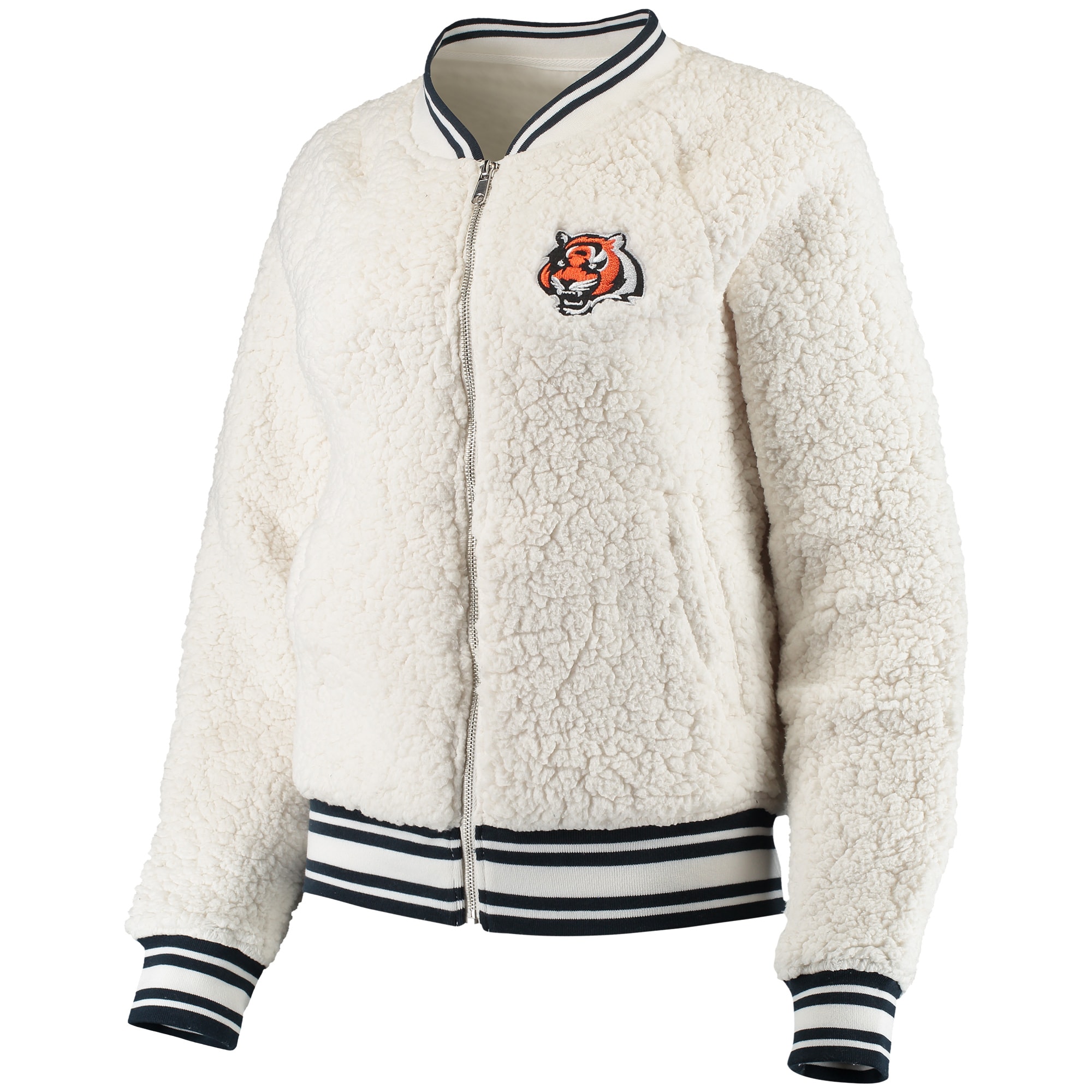 Green Bay Packers New Era Women S Athletic Sherpa Full Zip Jacket Cream Walmart Com Walmart Com